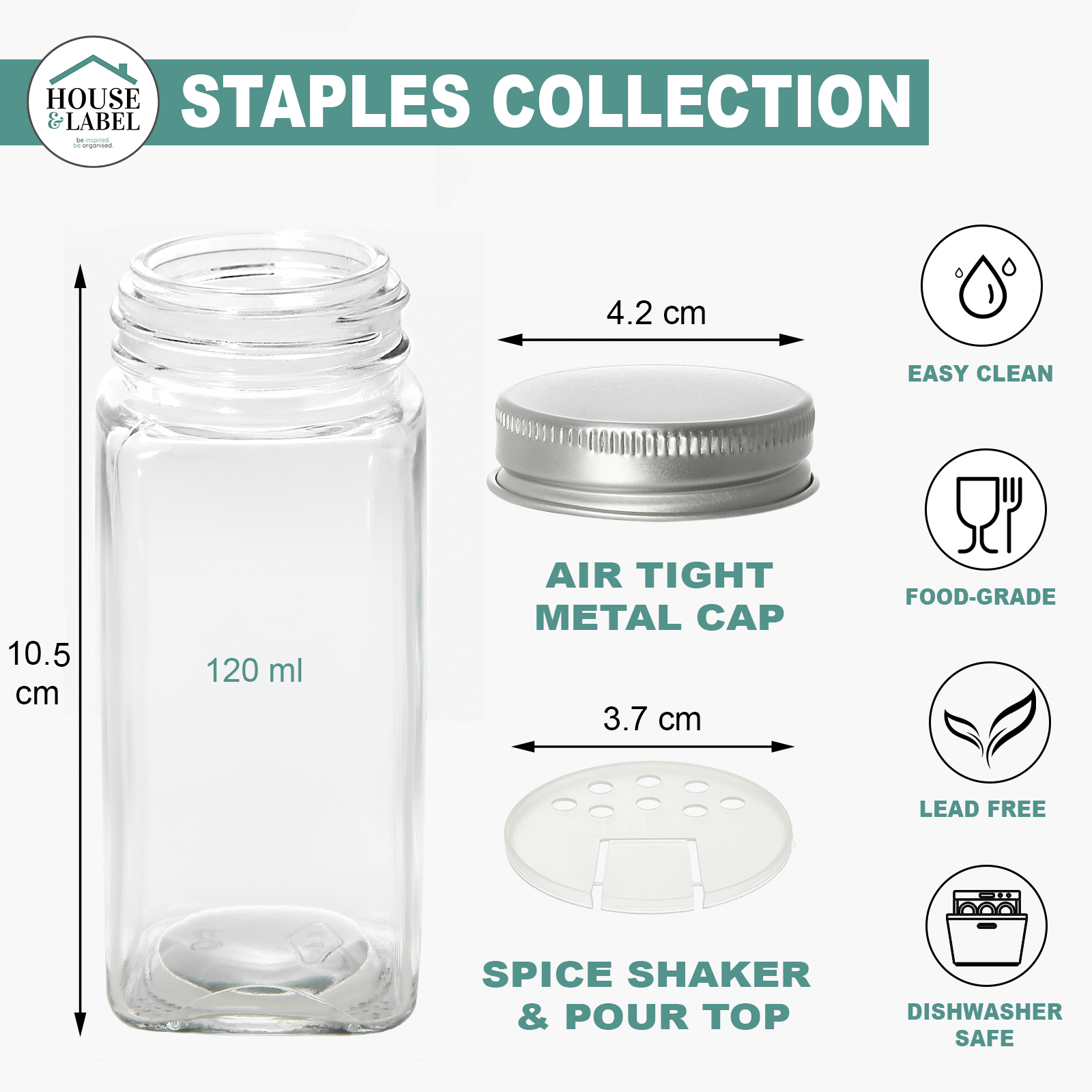 Staples Starter Kit 24 Piece Spice Jar Set - 120ml 