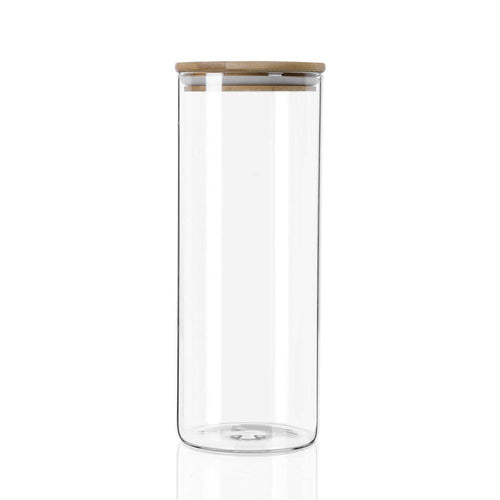 Bamboo Glass Storage Jar -1.7L Glass Jar Bamboo Lid 1700ml 