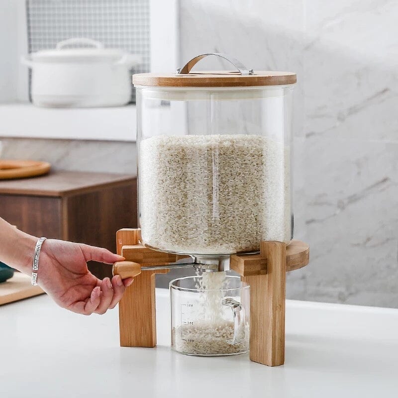 5 Litre Rice Dispenser Deluxe 5L Glass Container 
