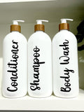 PET Bathroom Trio (with labels) Comes in 500ml & 1 litre varieties 