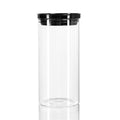 Budget Glass Jar - 1.4 Litre With Black Acrylic Lid 