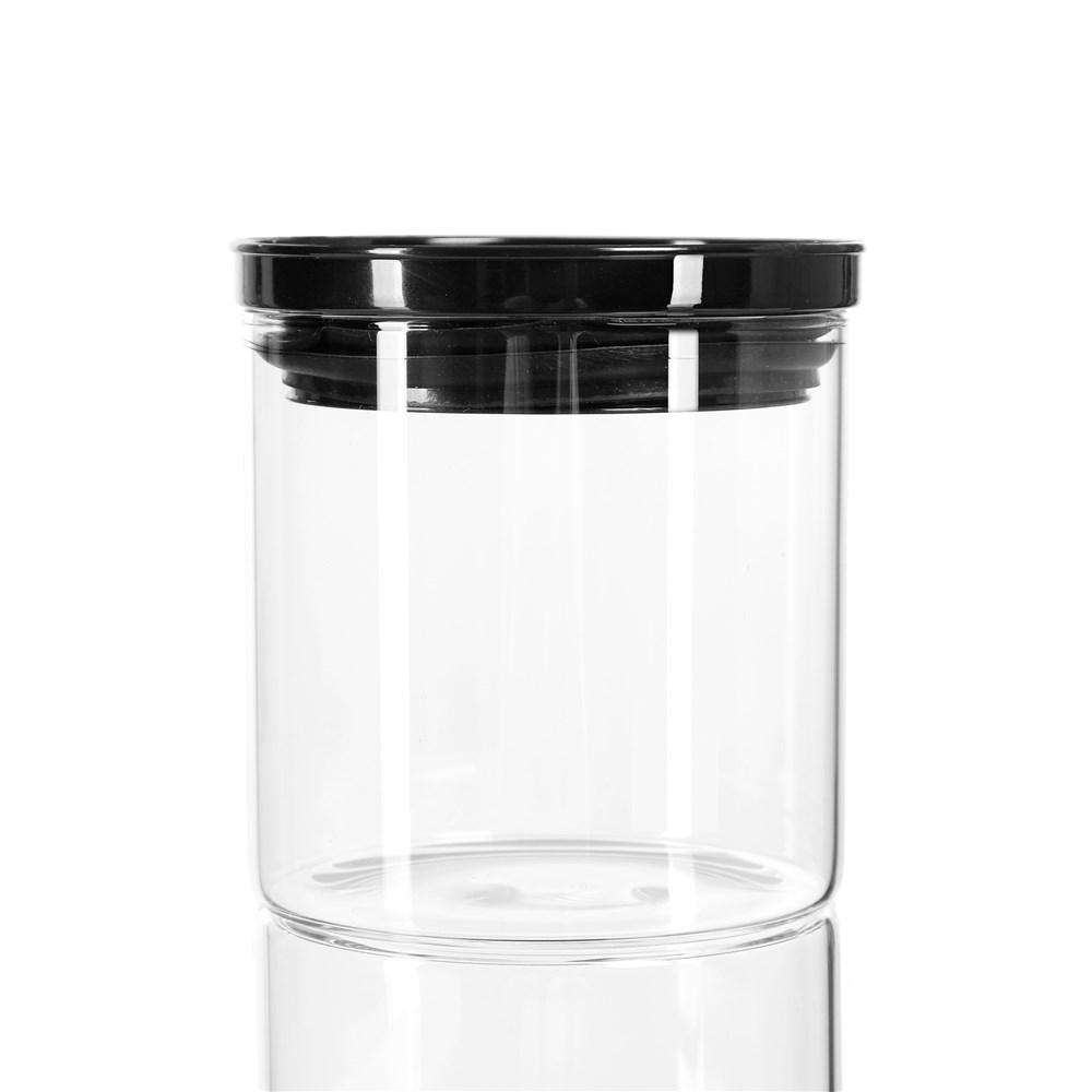 Budget Glass Jar - 700ml With Black Acrylic Lid 