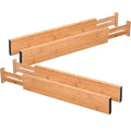 Drawer Dividers Set of 4 Extendable Bamboo Drawer Organisers 