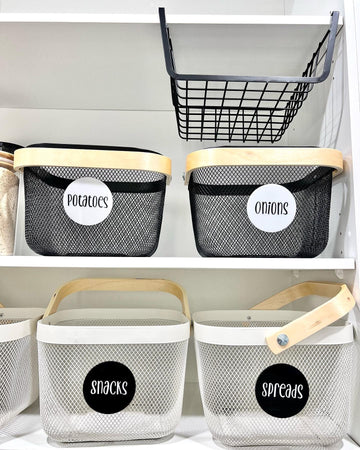 Storage Baskets House and Label 