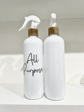 Bamboo PET Spray Bottles 500ml Capacity - Label included Duo Bundle (2) White Tall 500ml Small