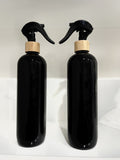 Bamboo PET Spray Bottles 500ml Capacity - Label included Duo Bundle (2) Black Tall 500ml Small