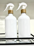 Bamboo PET Spray Bottles 500ml Capacity - Label included Duo Bundle (2) White Short 500ml Small