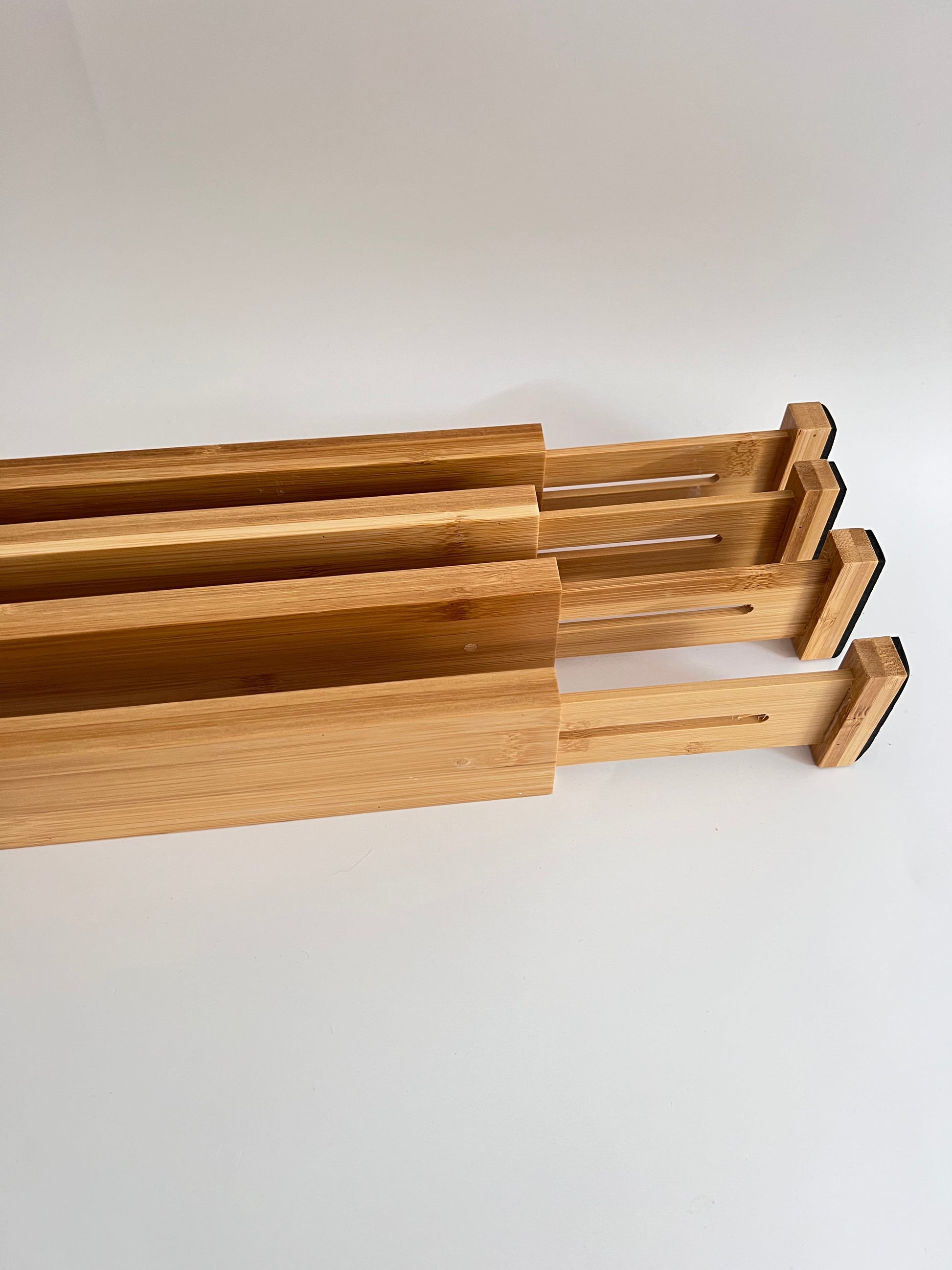 Drawer Dividers Set of 4 Extendable Bamboo Drawer Organisers 