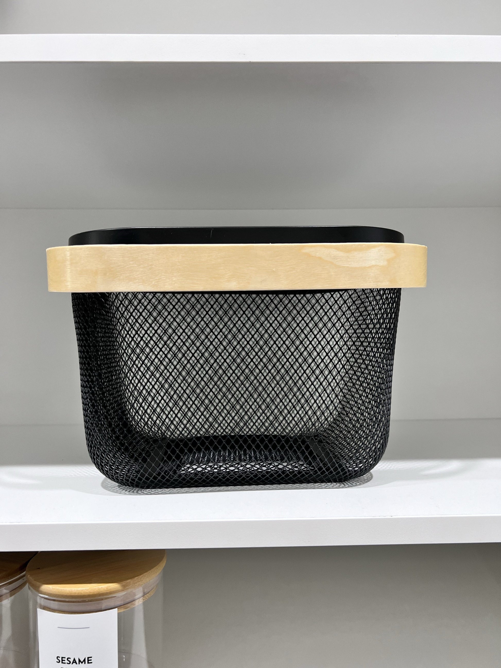 Small Storage Basket With wooden handle 