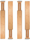 Drawer Dividers Set of 4 Extendable Bamboo Drawer Organisers 